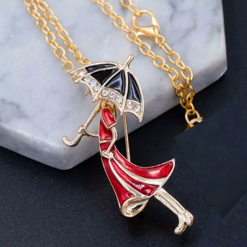 Umbrella Girl Necklace